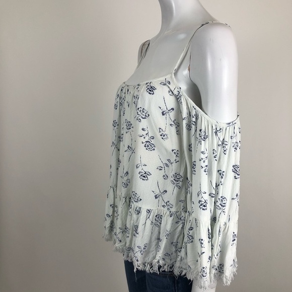 Molly Green Size S Floral Cold Shoulder Top - Picture 3 of 5